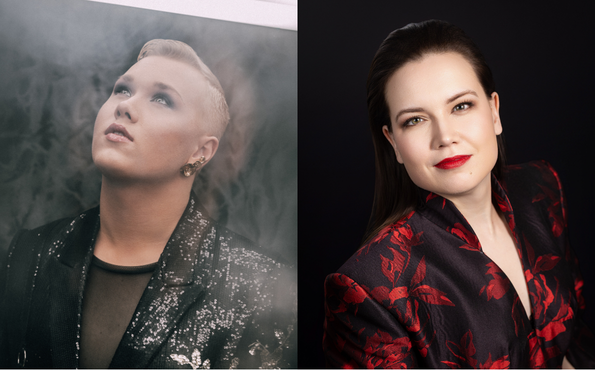 Muusikot Oliver Rosenholm ja Laura Ruusumaa.